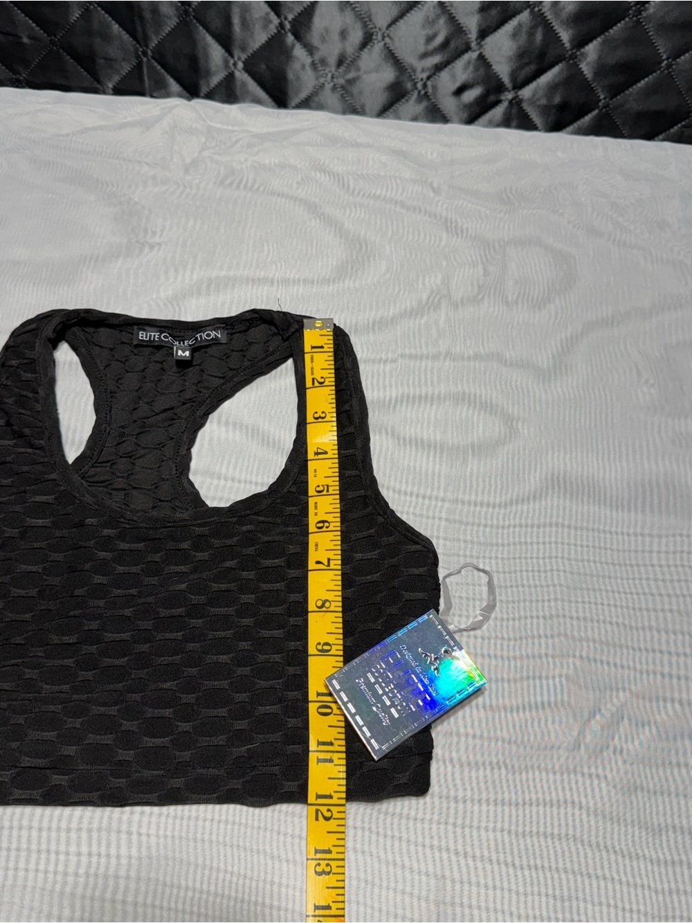Elite Collection Black Textured Racerback Sports Bra - Picture 4 of 4